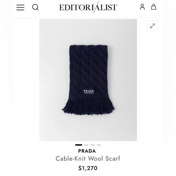 PRADA***Thick Navy Cable Knit Scarf****One Size***$1,270 - Picture 2 of 10